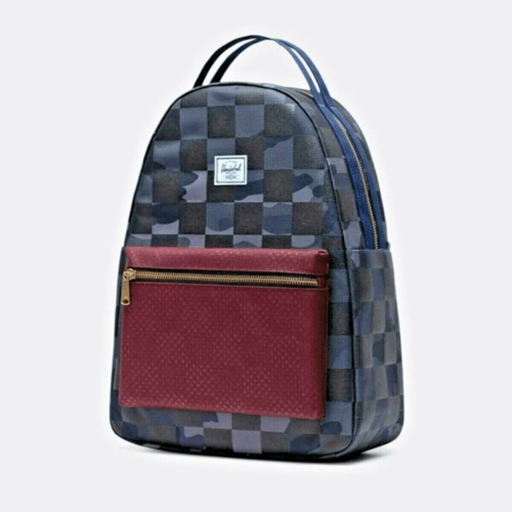 Herschel Nova Mini Backpack Checkerboard Camo Blue Burgundy Small Unisex